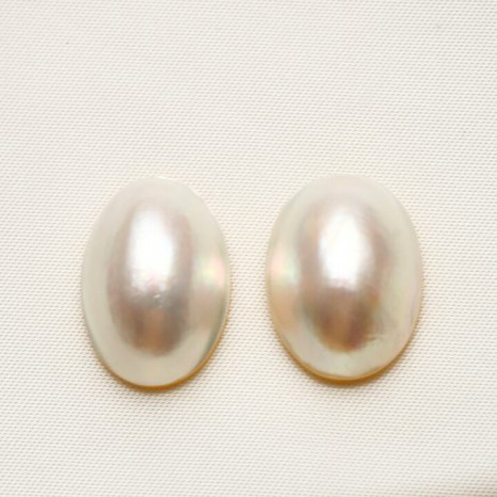 楽天市場】マベ真珠パールペアルース 19×14mm ホワイトピンクカラー 