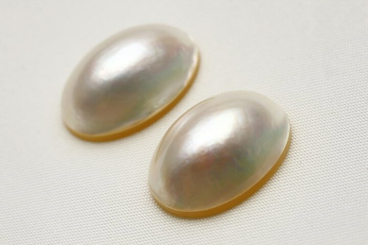 楽天市場】マベ真珠パールペアルース 19×14mm ホワイトピンクカラー 