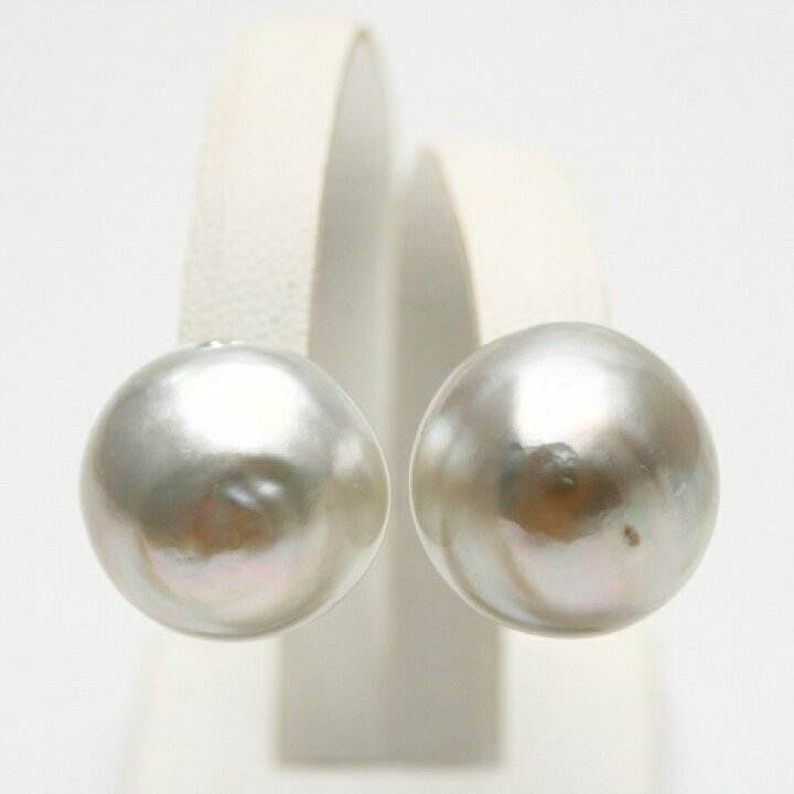 楽天市場】南洋白蝶真珠パールピアス 15mm シルバーカラー K14WG製  