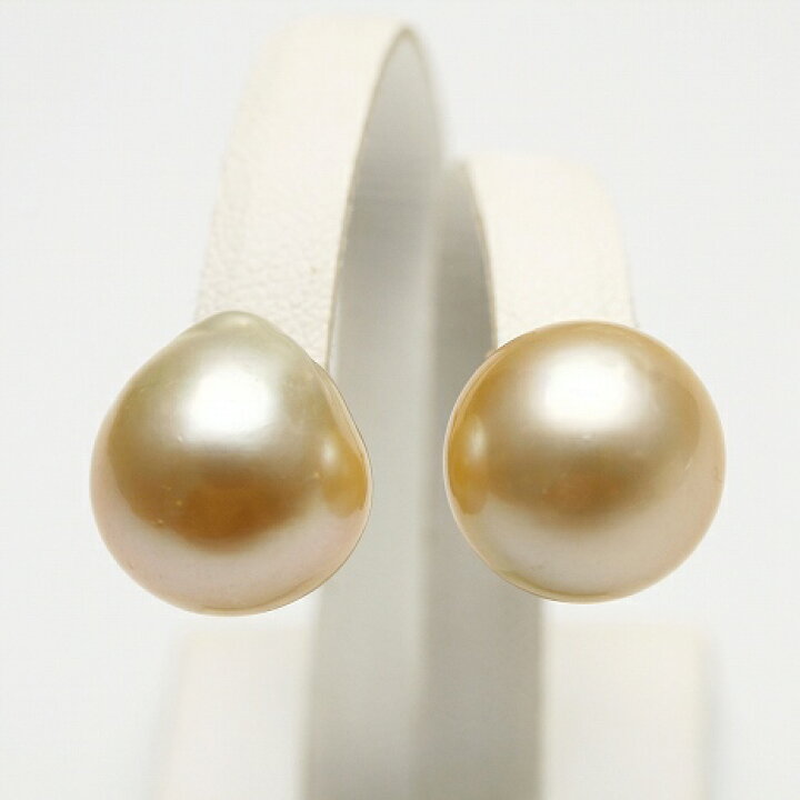 楽天市場】南洋白蝶真珠パールピアス 13mm ナチュラルゴールドカラー 