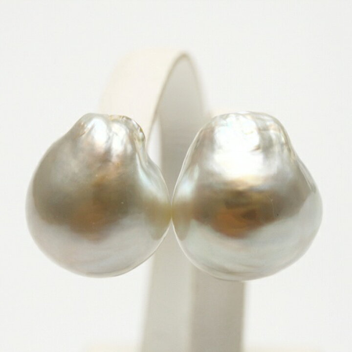 楽天市場】南洋白蝶真珠パールピアス 15mm シルバーカラー K14WG製 