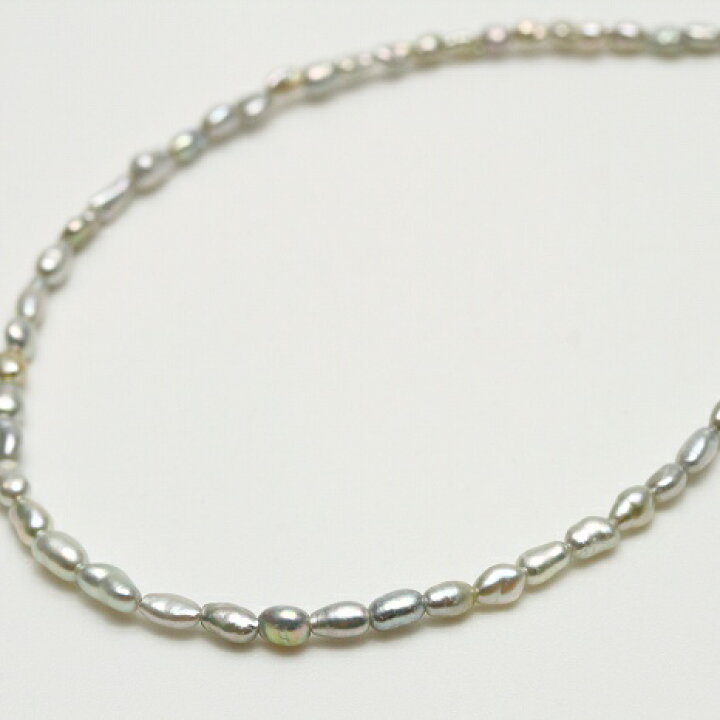 楽天市場】タヒチ黒蝶真珠パールネックレス ケシ 2-1mm グレーカラー 