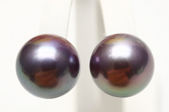 楽天市場】淡水真珠パールピアス 14mm パープルカラー K18製 : 真珠倶楽部 