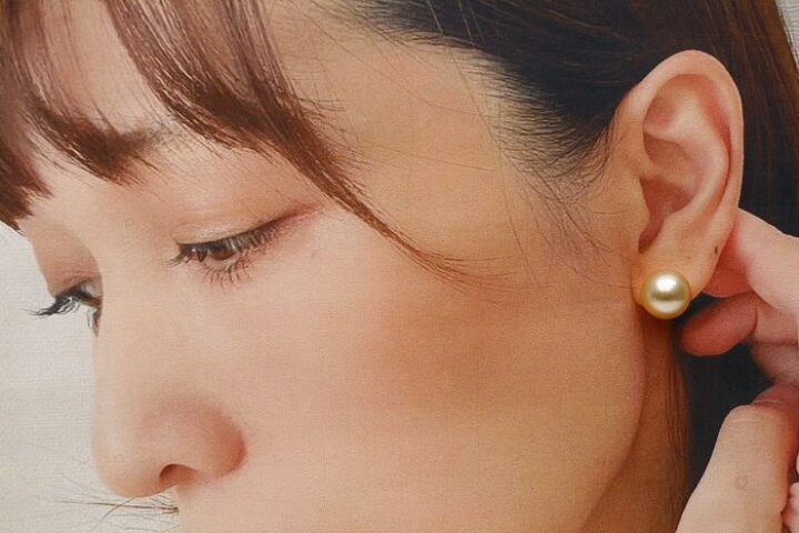 楽天市場】南洋白蝶真珠パールピアス 10mm ナチュラルゴールドマルチ 
