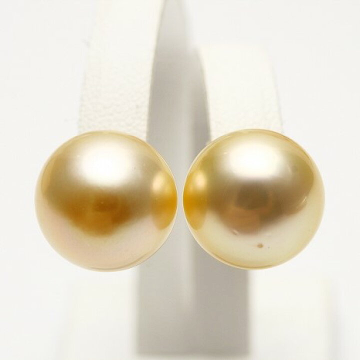 楽天市場】南洋白蝶真珠パールピアス 13mm ナチュラルゴールドカラー 