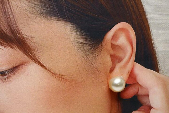 楽天市場】南洋白蝶真珠パールピアス 13mm ホワイトカラー K14WG製 