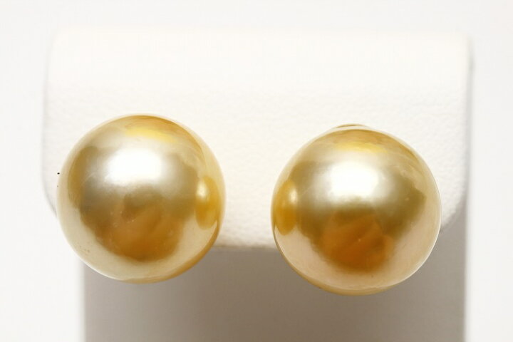 楽天市場】南洋白蝶真珠パールピアス 13mm ナチュラルゴールドカラー 