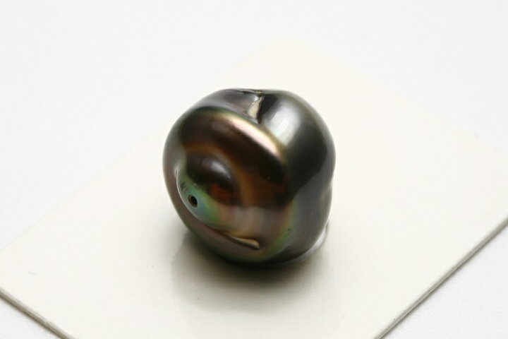 楽天市場】タヒチ黒蝶真珠パールルース ケシ 両穴 15mm ブラックカラー 