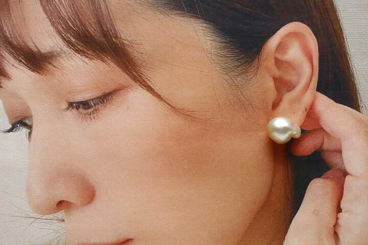 楽天市場】南洋白蝶真珠パールピアス シングルデザイン 16×12mm 