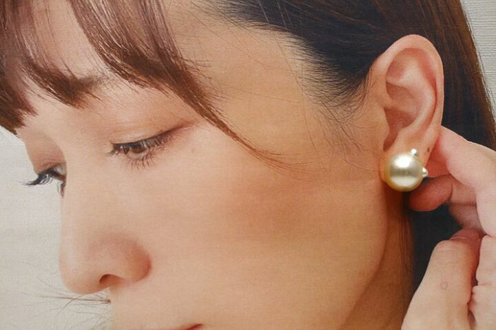 楽天市場】南洋白蝶真珠パールピアス シングルデザイン 14mm  