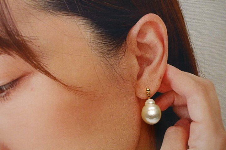 楽天市場】南洋白蝶真珠パールピアス 13mm ナチュラルグリーンカラー 