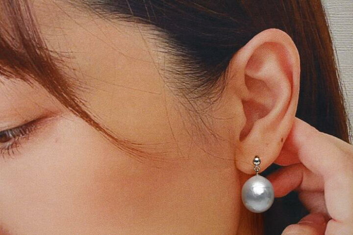 楽天市場】南洋白蝶真珠パールピアス 12mm シルバーグリーンカラー 