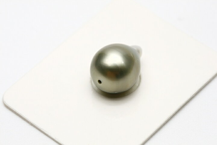 楽天市場】タヒチ黒蝶真珠パールルース 両穴 13×10mm グリーンカラー 
