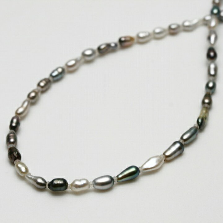 楽天市場】タヒチ黒蝶真珠パールネックレス ケシ 3-2mm マルチカラー 