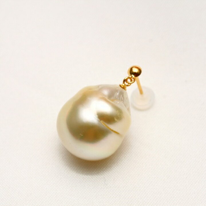 楽天市場】南洋白蝶真珠パールピアス シングルデザイン 14mm 