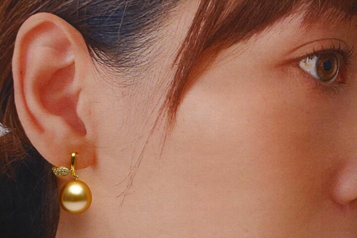楽天市場】南洋白蝶真珠パールピアス 13mm ナチュラルゴールド  