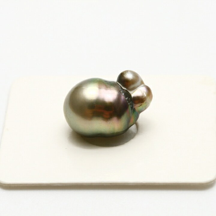 楽天市場】タヒチ黒蝶真珠パールルース 両穴 16×10mm グリーンカラー 