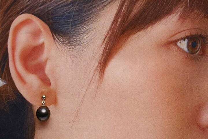 楽天市場】タヒチ黒蝶真珠パールピアス 9mm ブラックグリーンカラー 