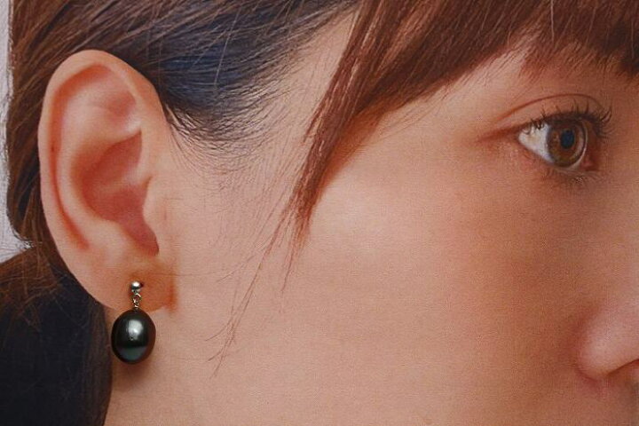 楽天市場】タヒチ黒蝶真珠パールピアス 10mm ピンクブラックカラー