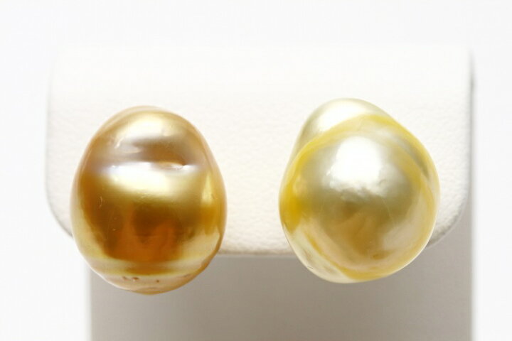 楽天市場】南洋白蝶真珠パールピアス 15×12mm マルチカラー K18製 