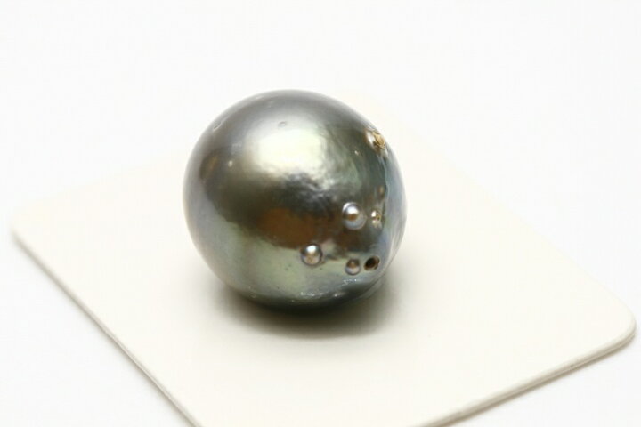 楽天市場】タヒチ黒蝶真珠パールルース 両穴 17×14mm グレーカラー 