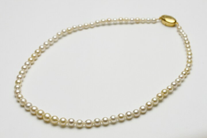 楽天市場】アコヤ真珠パールネックレス 4.5-6.5mm クリームカラー 