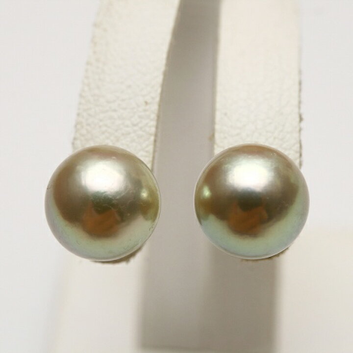 楽天市場】アコヤ真珠パールピアス 9.0-9.5mm ピンクグレーカラー K18 
