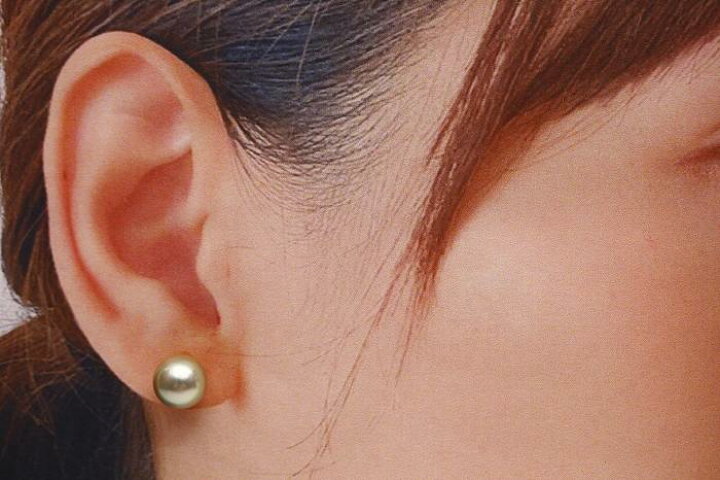 楽天市場】アコヤ真珠パールピアス 9.0-9.5mm ピンクグレーカラー K18 