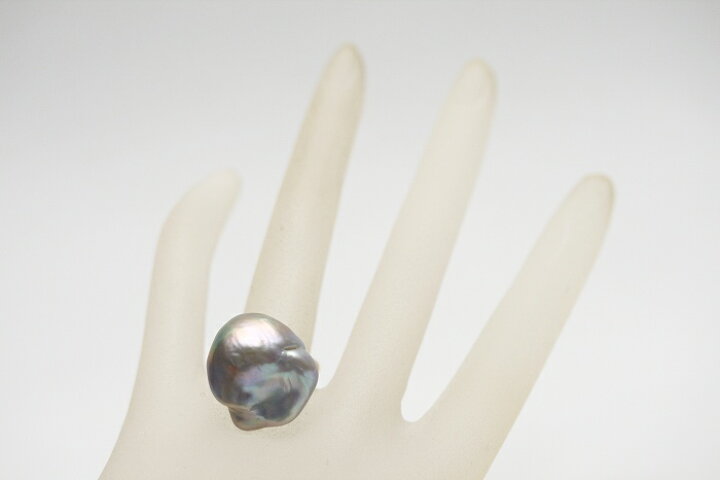 楽天市場】淡水真珠パールリング【指輪】 21×18mm グレーカラー : 真珠 