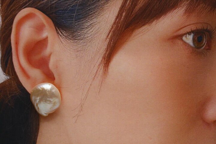 楽天市場】淡水真珠パールピアス 23×20mm ピンクカラー K18製 : 真珠倶楽部