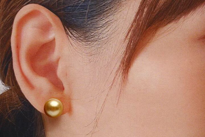 楽天市場】南洋白蝶真珠パールピアス 11mm ナチュラルゴールドマルチ 