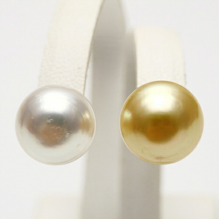 楽天市場】南洋白蝶真珠パールピアス 11mm マルチカラー K18製  
