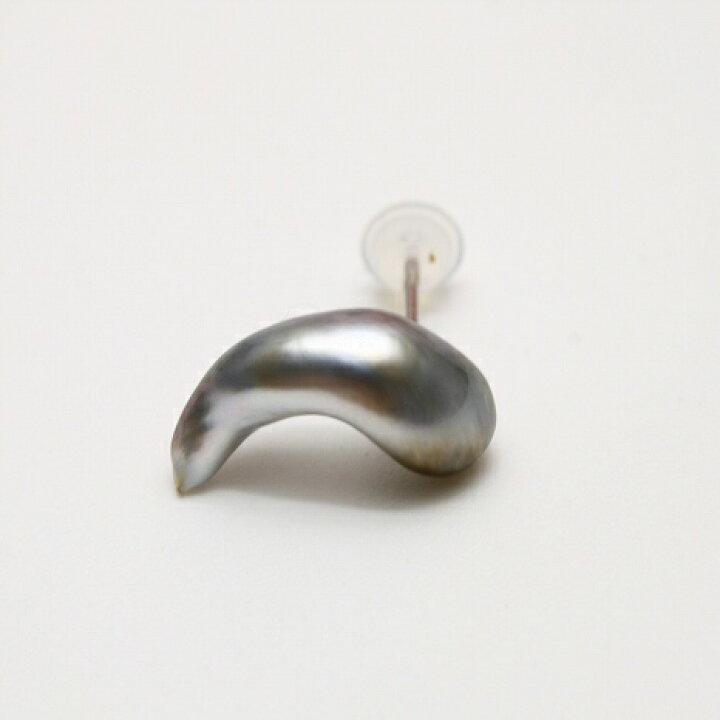 楽天市場】タヒチ黒蝶真珠パールピアス ケシ シングルデザイン 15×6mm 