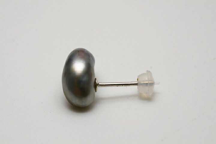 楽天市場】タヒチ黒蝶真珠パールピアス ケシ シングルデザイン 15×6mm 
