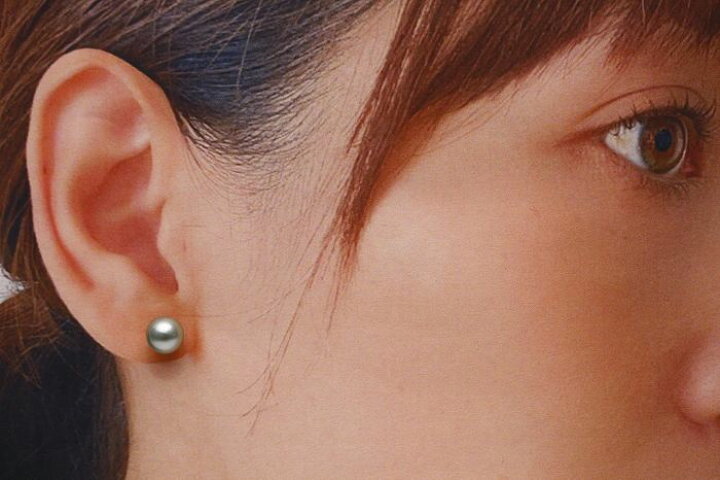 楽天市場】アコヤ真珠パールピアス 7.5-8.0mm グレーカラー K14WG製 