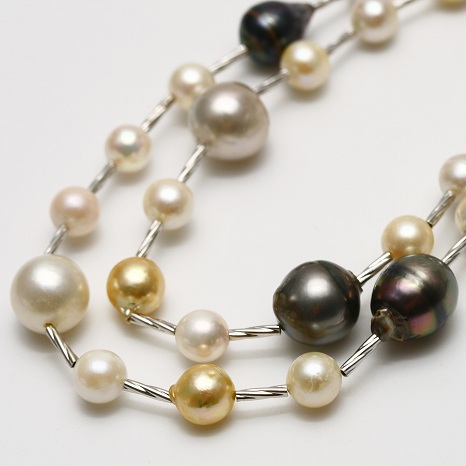 真珠 マルチカラー ステーションネックレスの人気商品・通販・価格比較