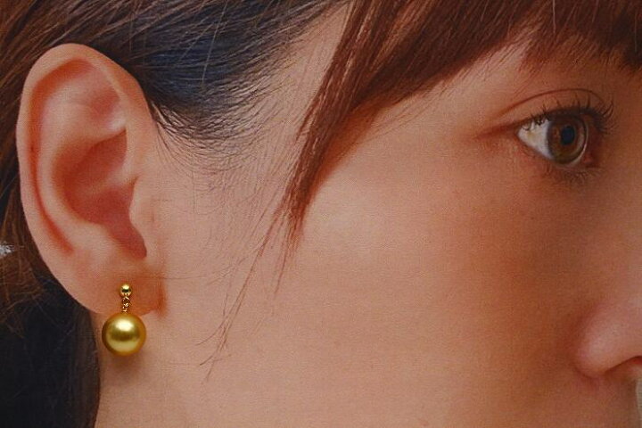 楽天市場】南洋白蝶真珠パールピアス 10mm ゴールドカラー K18製  