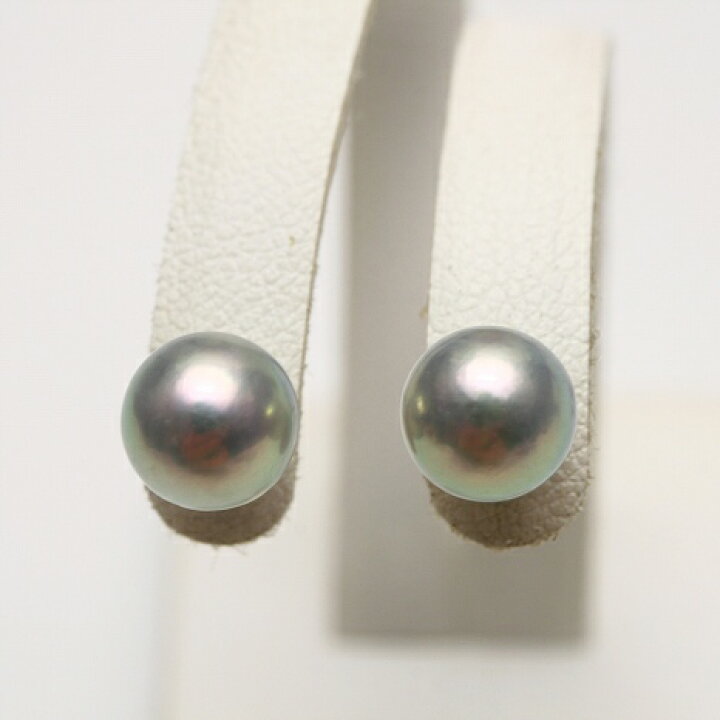 楽天市場】アコヤ真珠パールピアス 7.0-7.5mm ナチュラルブルーカラー 
