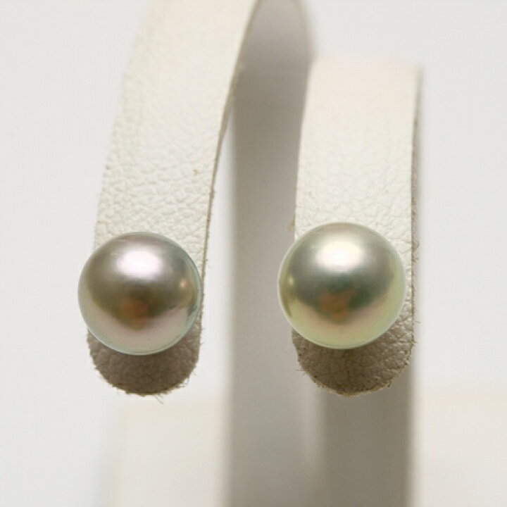 楽天市場】アコヤ真珠パールピアス 7.0-7.5mm ナチュラルグリーン 