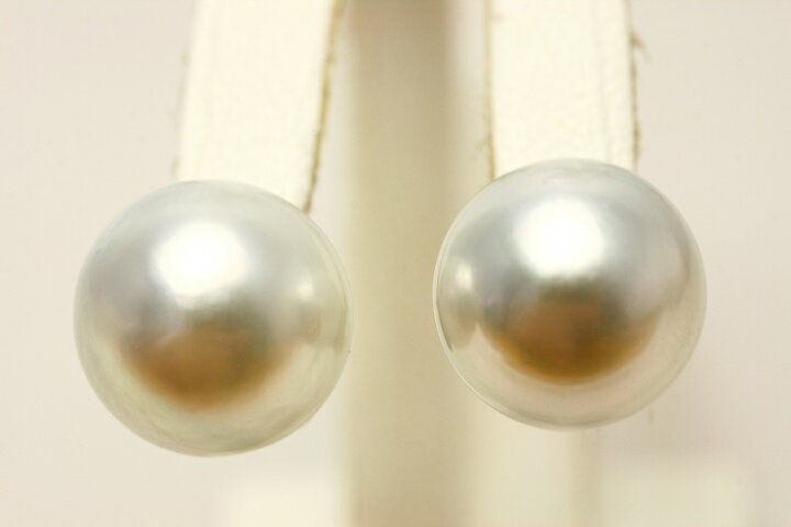 楽天市場】南洋白蝶真珠パールピアス 12mm ホワイトカラー K14WG製 