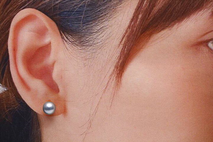 楽天市場】アコヤ真珠パールピアス 7.5-8.0mm ブルーカラー K14WG製 
