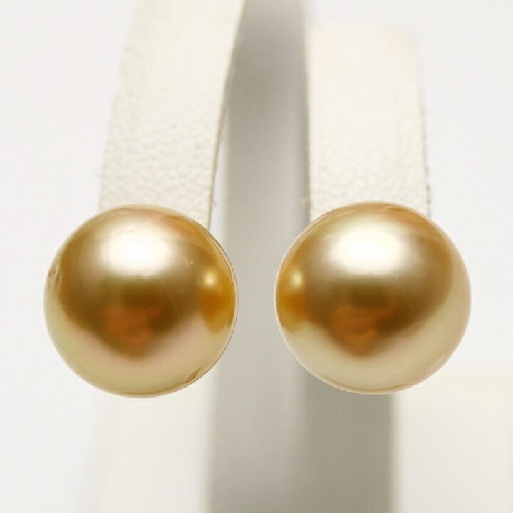 楽天市場】南洋白蝶真珠パールピアス 11mm ナチュラルゴールドカラー  