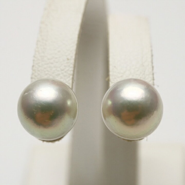楽天市場】アコヤ真珠パールピアス 9.5-10.0mm ナチュラルカラー K14WG  