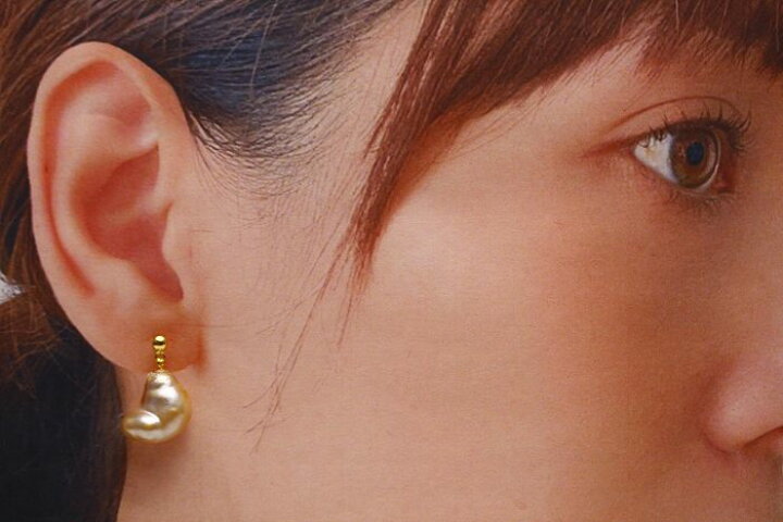 楽天市場】南洋白蝶真珠パールピアス ケシ シングルデザイン 14×13mm  