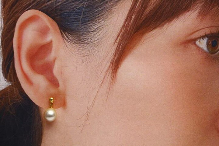 楽天市場】アコヤ真珠パールピアス 8.0-8.5mm マルチカラー K18製 