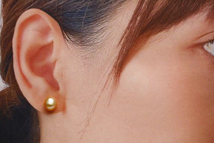 楽天市場】南洋白蝶真珠パールピアス ケシ 8mm マルチカラー K18製 