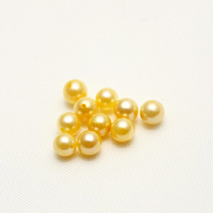 楽天市場】アコヤ真珠パールルース 両穴 10ピース 4.0-4.5mm ゴールド 