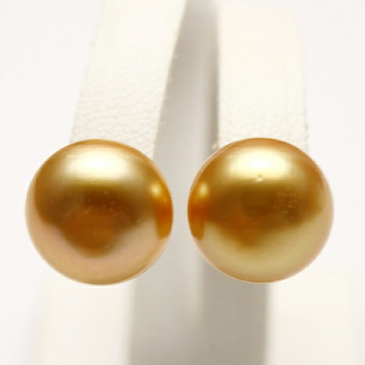 楽天市場】南洋白蝶真珠パールピアス 11mm ナチュラルゴールドカラー 