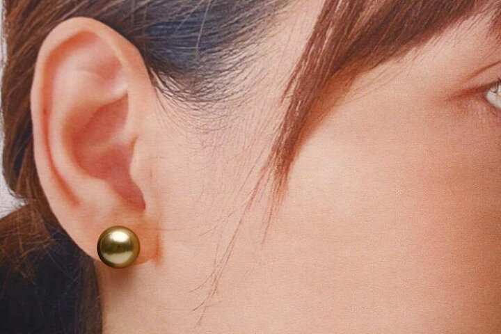 楽天市場】タヒチ黒蝶真珠パールピアス 10mm マルチカラー K18製 