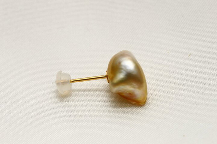 楽天市場】南洋白蝶真珠パールピアス ケシ シングルデザイン 12×8mm 